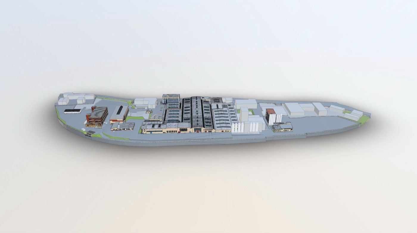 3D model areálu vytvořený z LiDAR a fotogrammetrických dat